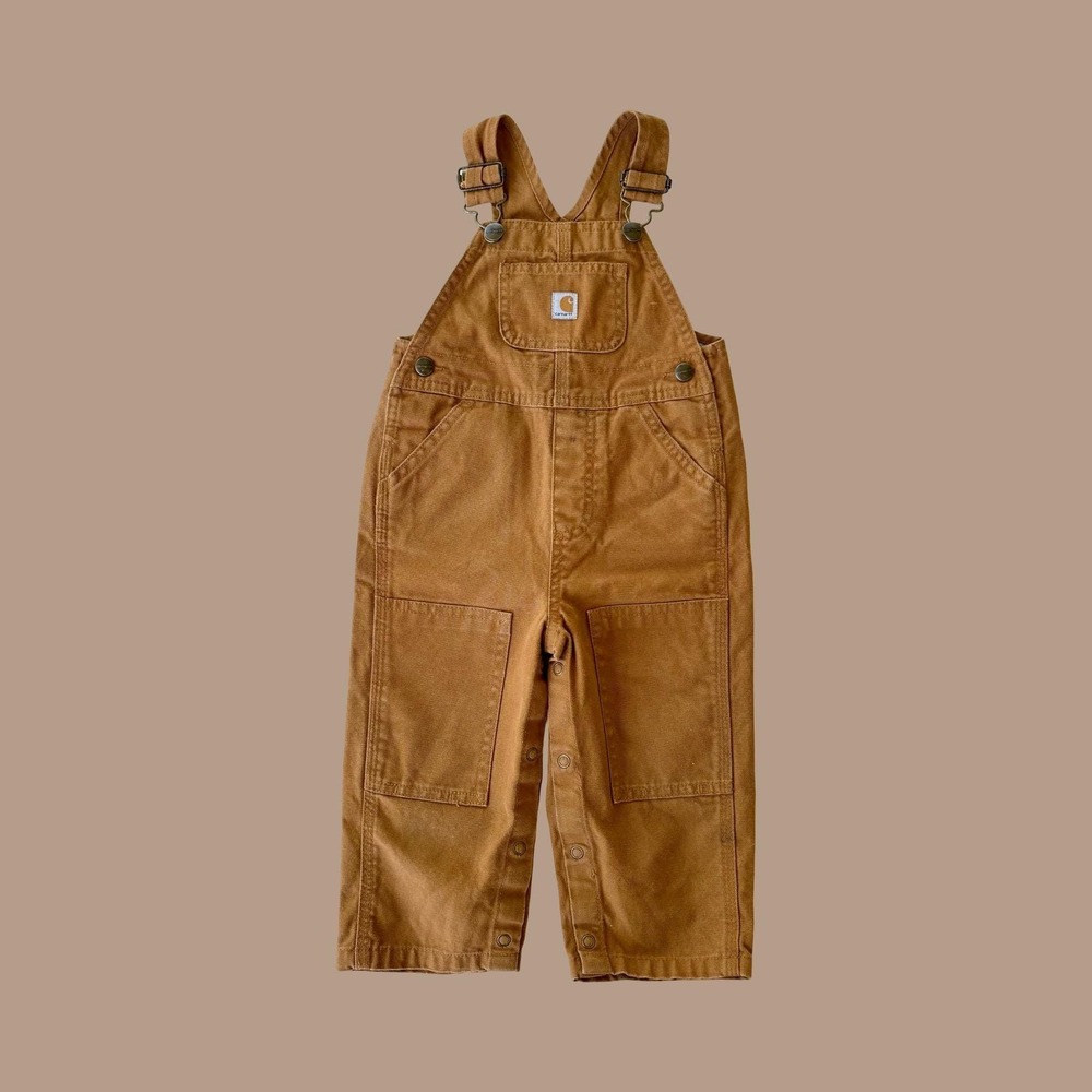Vintage Light Tan Carhartt Overalls, Size 18 Months